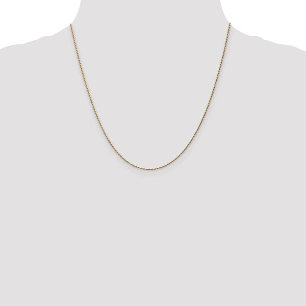 14k 1.15mm Diamond Cut Machine-made Rope Chain