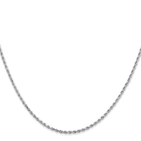 14k White Gold 1.5mm D/C Rope with Lobster Clasp Chain