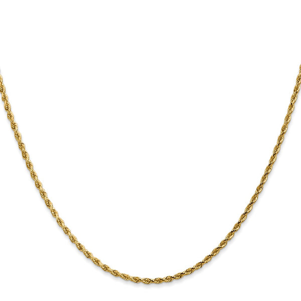 14k 1.75mm D/C Rope with Lobster Clasp Chain