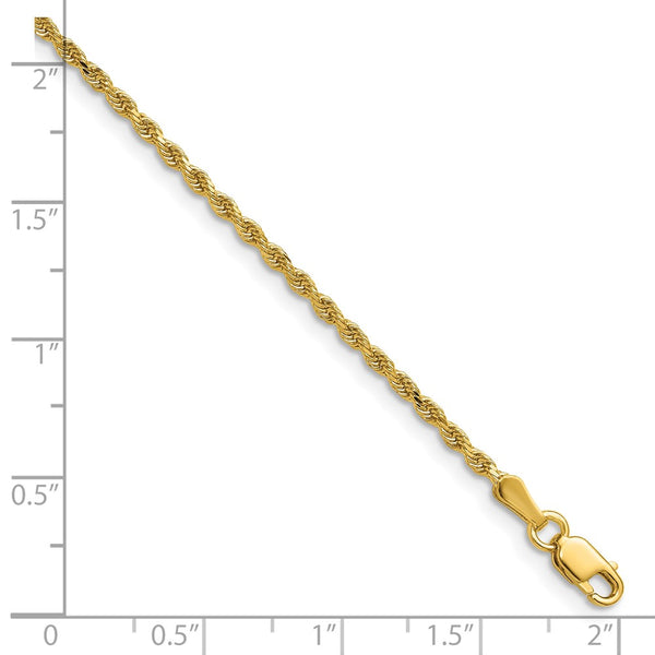 14k 1.75mm D/C Rope with Lobster Clasp Chain
