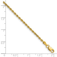 14k 1.75mm D/C Rope with Lobster Clasp Chain