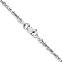 14k White Gold 1.75mm D/C Rope with Lobster Clasp Chain