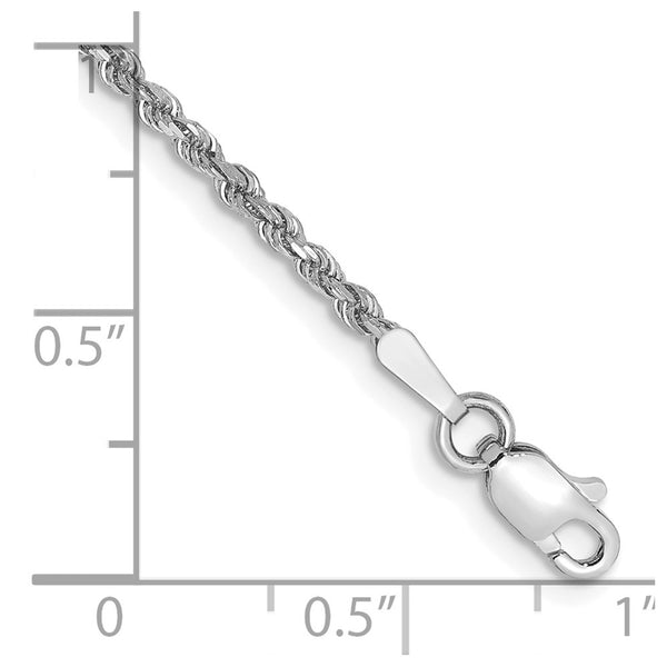 14k White Gold 1.75mm D/C Rope with Lobster Clasp Chain