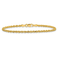14k 2.25mm Diamond-cut Rope Chain Anklet