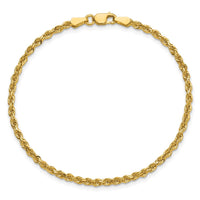 14k 2.25mm Diamond-cut Rope Chain Anklet