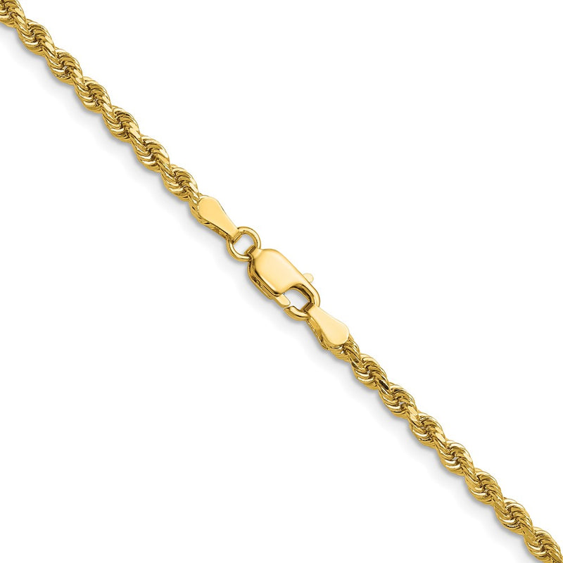 14k 2.75mm Diamond-cut Rope with Lobster Clasp Chain