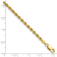 14k 2.75mm Diamond-cut Rope with Lobster Clasp Chain