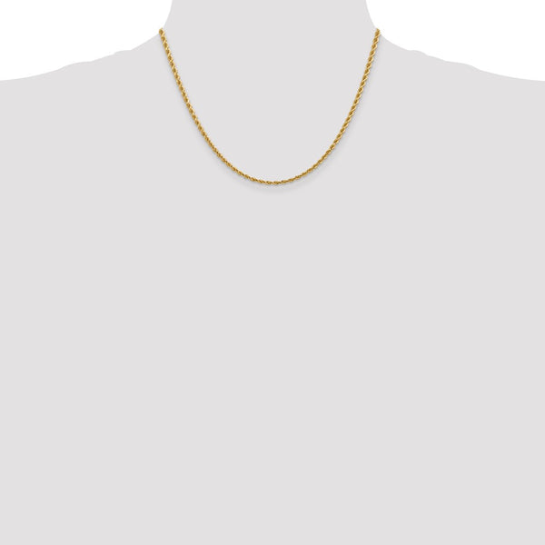 14k 2.75mm Diamond-cut Rope with Lobster Clasp Chain