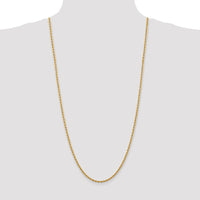 14k 2.75mm Diamond-cut Rope with Lobster Clasp Chain
