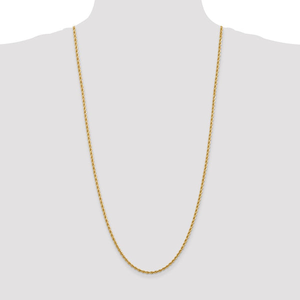 14k 2.75mm Diamond-cut Rope with Lobster Clasp Chain