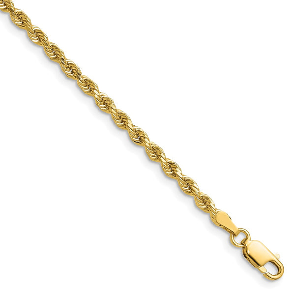 14k 2.75mm Diamond-cut Rope with Lobster Clasp Chain