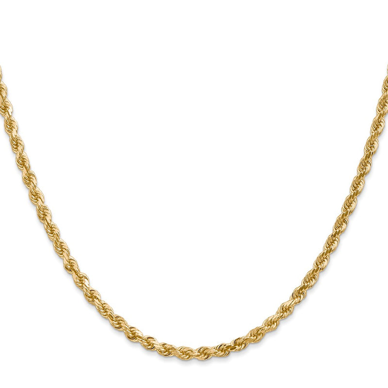 14k 3mm D/C Rope with Lobster Clasp Chain