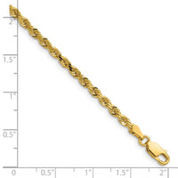 14k 3mm D/C Rope with Lobster Clasp Chain