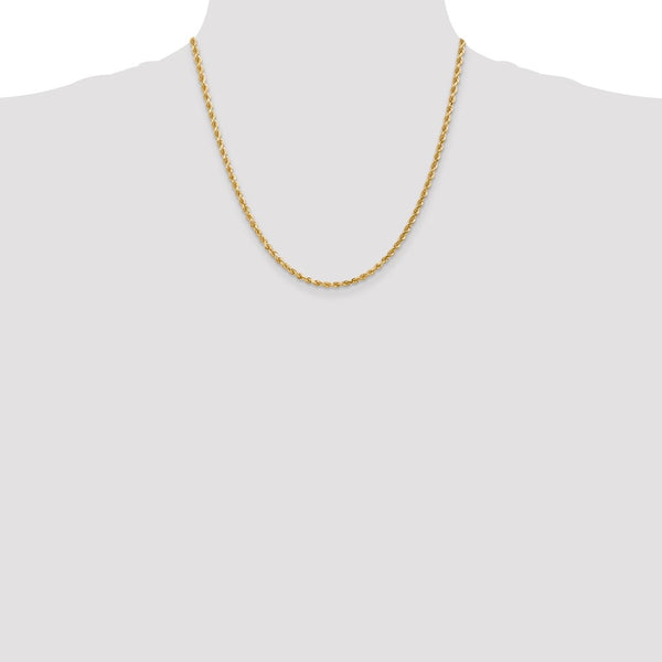 14k 3mm D/C Rope with Lobster Clasp Chain