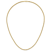 14k 3mm D/C Rope with Lobster Clasp Chain