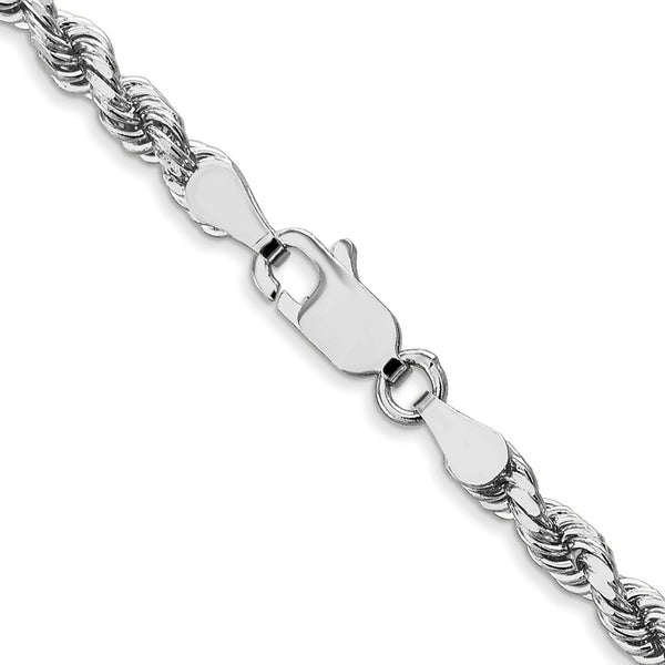 14k White Gold 3.5mm D/C Rope with Lobster Clasp Chain