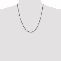 14k White Gold 3.5mm D/C Rope with Lobster Clasp Chain