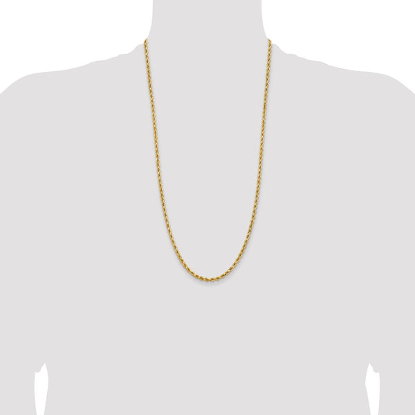 14K 3.75mm D/C Rope with Lobster Clasp Chain