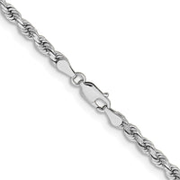 14k White Gold 3.75mm D/C Rope with Lobster Clasp Chain