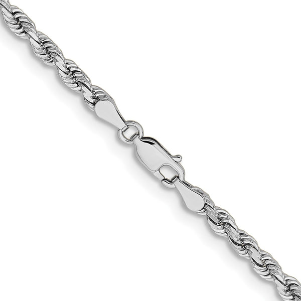 14k White Gold 3.75mm D/C Rope with Lobster Clasp Chain