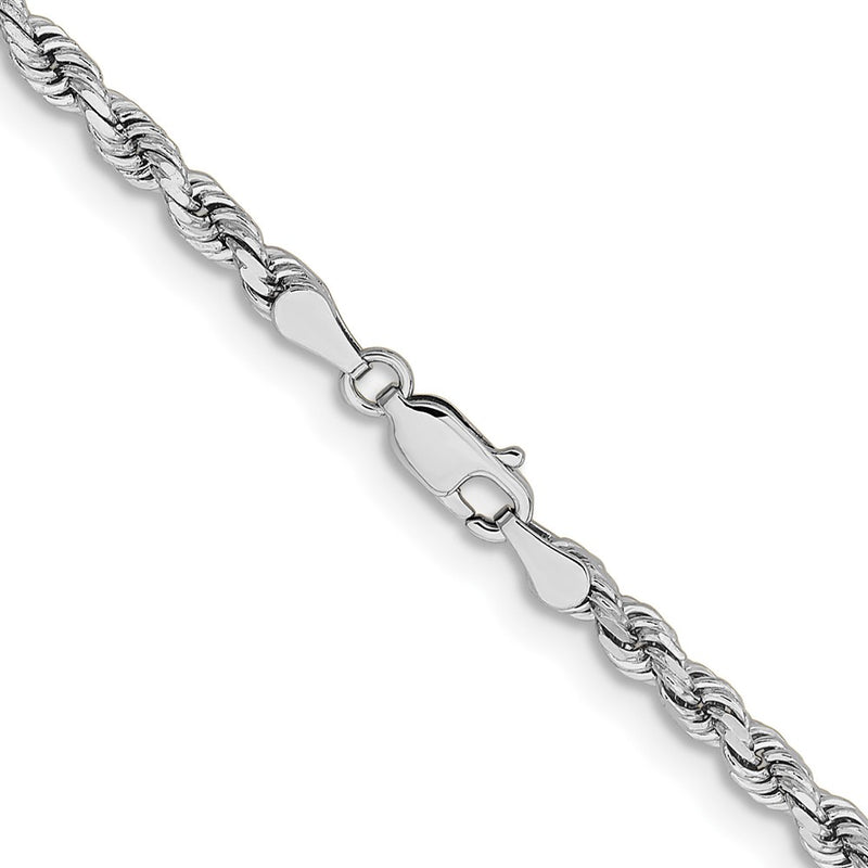 14k White Gold 3.75mm D/C Rope with Lobster Clasp Chain