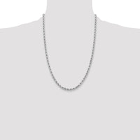 14k White Gold 3.75mm D/C Rope with Lobster Clasp Chain