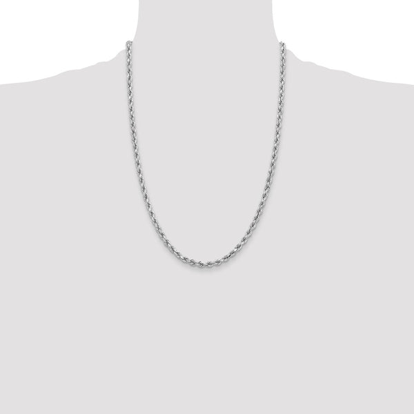 14k White Gold 3.75mm D/C Rope with Lobster Clasp Chain