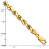 14k 4.5mm D/C Rope with Lobster Clasp Chain