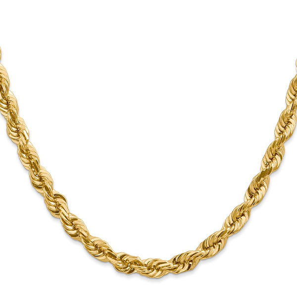 14k 5.5mm D/C Rope with Fancy Lobster Clasp Chain