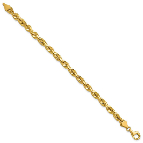14k 5.5mm D/C Rope with Fancy Lobster Clasp Chain