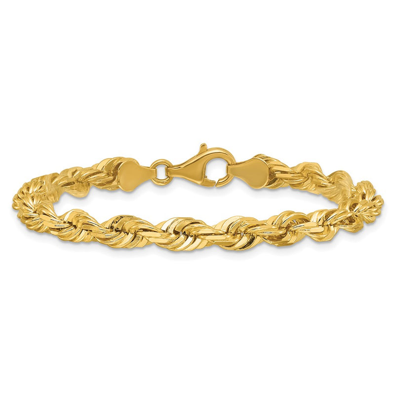 14k 5.5mm D/C Rope with Fancy Lobster Clasp Chain