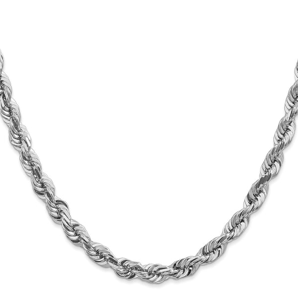 14k White Gold 5.5mm D/C Rope with Lobster Clasp Chain
