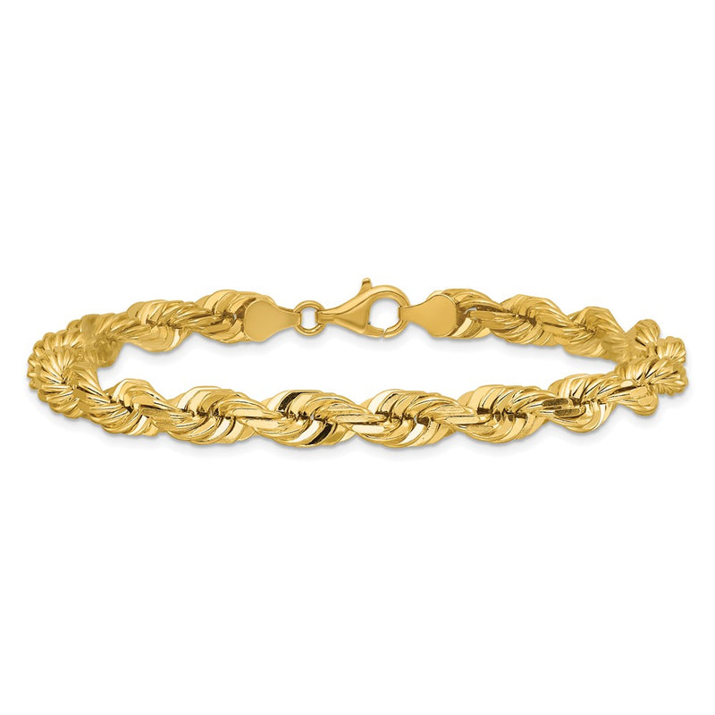 14K 7mm D/C Rope with Fancy Lobster Clasp Chain