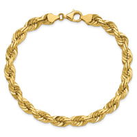 14K 7mm D/C Rope with Fancy Lobster Clasp Chain