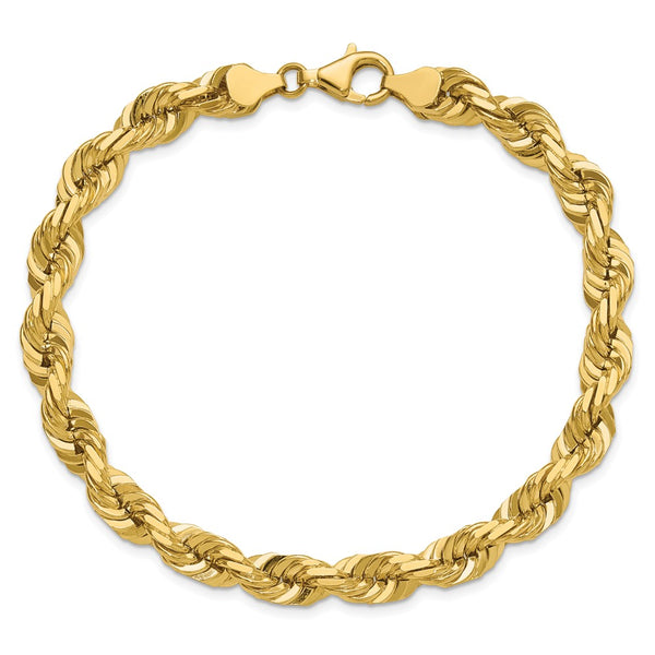 14K 7mm D/C Rope with Fancy Lobster Clasp Chain