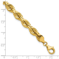 14K 7mm D/C Rope with Fancy Lobster Clasp Chain