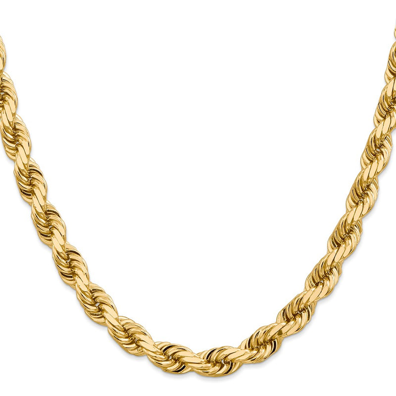 14K 8mm D/C Rope with Fancy Lobster Clasp Chain