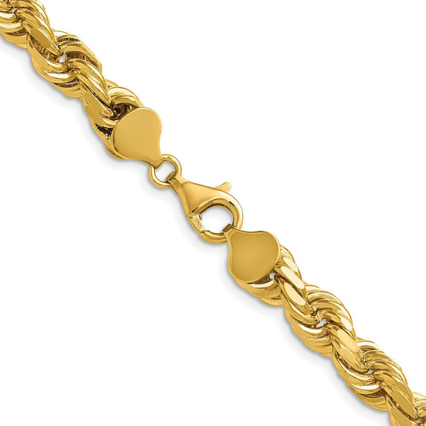 14K 8mm D/C Rope with Fancy Lobster Clasp Chain