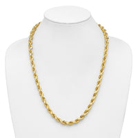 14K 8mm D/C Rope with Fancy Lobster Clasp Chain