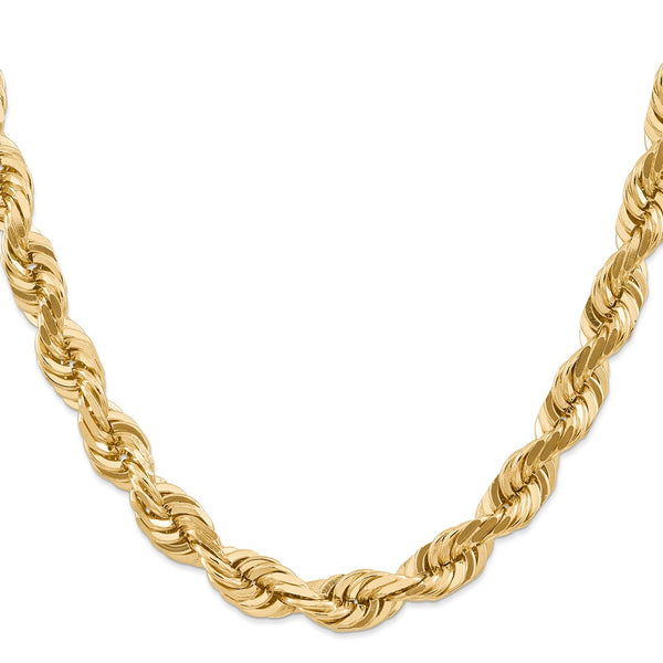 14K 10mm D/C Rope with Fancy Lobster Clasp Chain