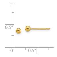 Inverness Stainless Steel 24K Gold-plated 3mm Ball Post Earrings