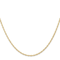 14K 1.35mm Carded Cable Rope Chain