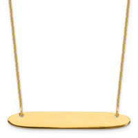 10k Yellow Gold Medium Oblong Blank Bar Necklace