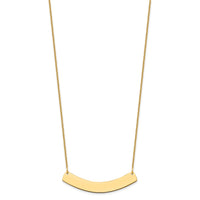 10k Yellow Gold Medium Curved Blank Bar Necklace
