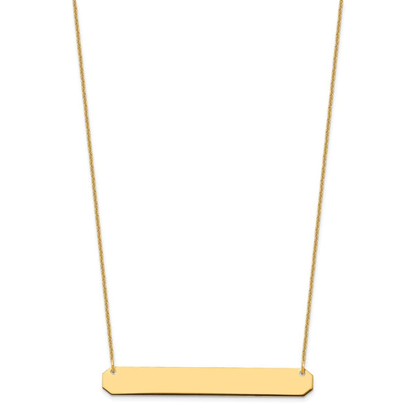 10k Yellow Gold Large Blank Bar Necklace