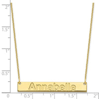 10k Yellow Gold Medium ARIAL ROUNDED Bar Necklace
