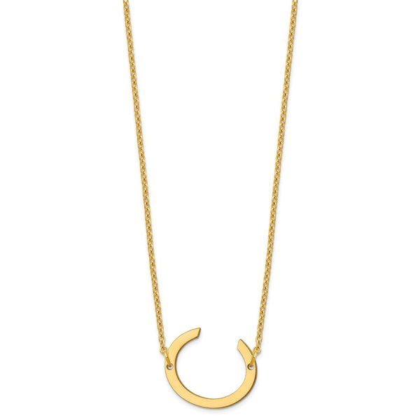 10K Yellow Gold Polished Small Letter C Necklace