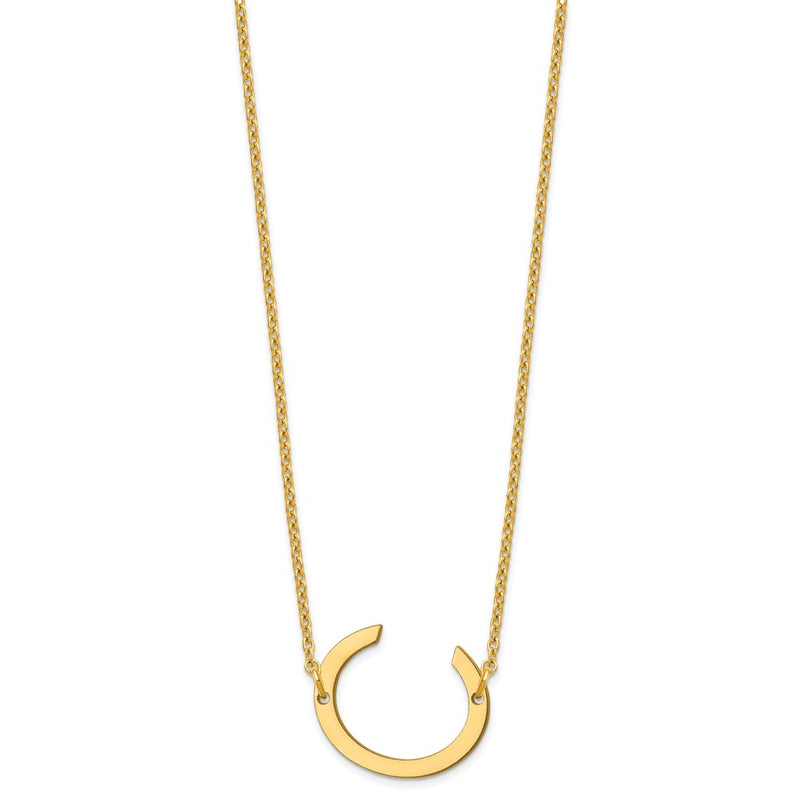 10K Yellow Gold Polished Small Letter C Necklace