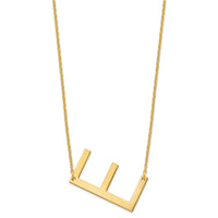 10K Yellow Gold Polished Large Letter E Necklace