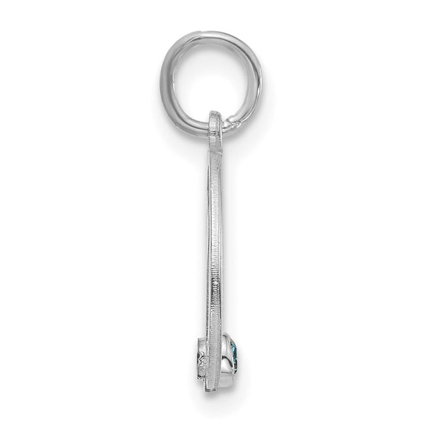 10k White Gold Initial with Birthstone Charm